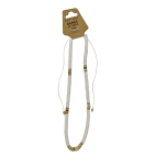 B-992 - Lot 35 colliers Fimo blanc + perles dorées